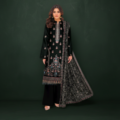 MUSHK AFZIAH 06 Stunning Articles - Chamakdani Embroidered Heavy Winter Dress with Shawl