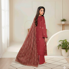 MUSHK AFZIAH 06 Stunning Articles - Chamakdani Embroidered Heavy Winter Dress with Shawl