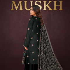 MUSHK AFZIAH 06 Stunning Articles - Chamakdani Embroidered Heavy Winter Dress with Shawl