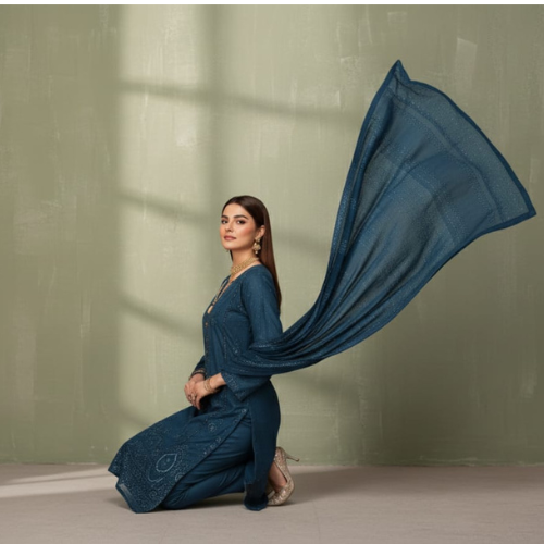 Luxury Winter Collection Volume 1749 - Dhanak Chamki Boring 3-Piece Suit