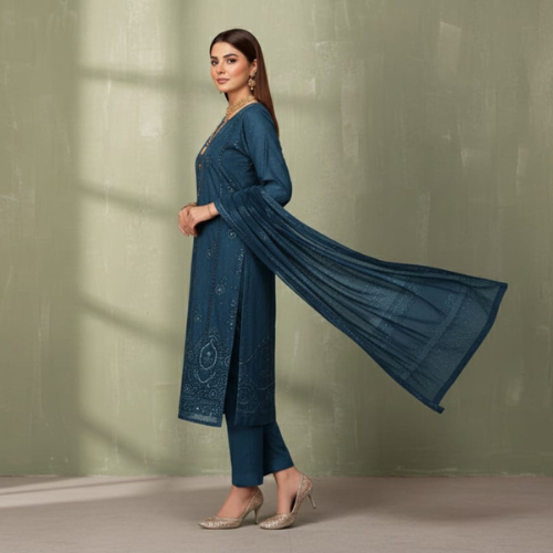 Luxury Winter Collection Volume 1749 - Dhanak Chamki Boring 3-Piece Suit